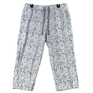 Lucky Brand Print Lounge Pants Women L Drawstring Elastic Waist Comfort